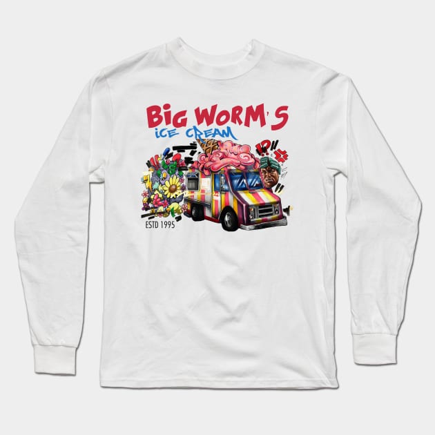 BIG WORM'S Ice Cream Truck Long Sleeve T-Shirt by Poyfriend